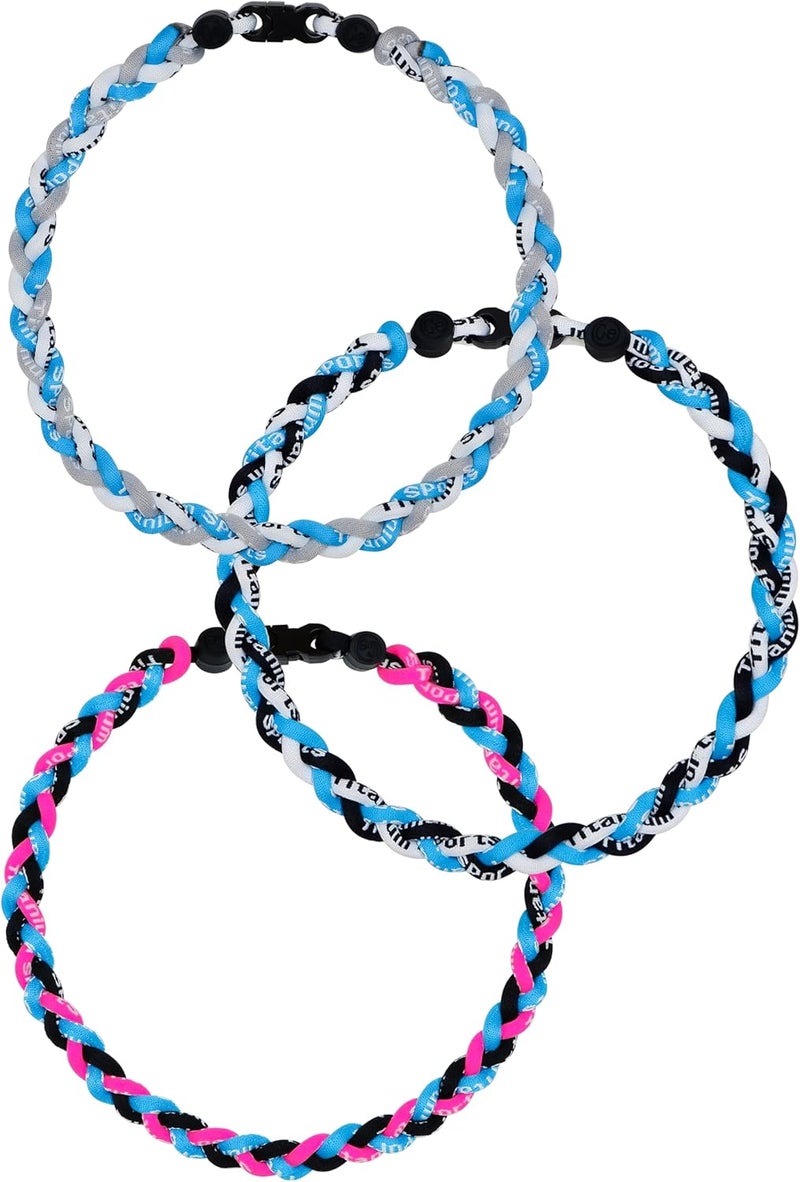 SUPBOMM 3 pcs Baseball Rope Necklaces, League Team Colors Braided Necklace, Baseball Team Gifts - Image 1